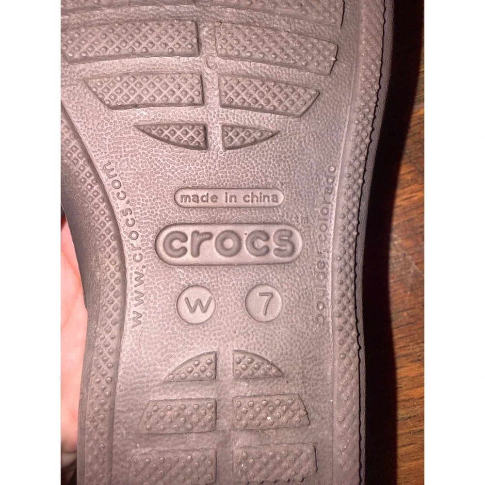 Crocs Women Meleen Cross-Band Wedge Sandals Espresso Brown Size 7 11853